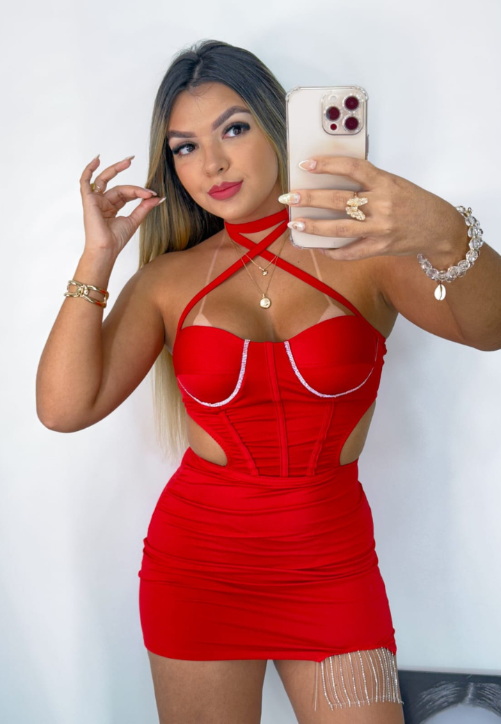 Vestido único em poliamida